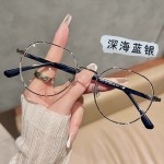 文艺小圆框金丝眼睛镜架韩系显白奶茶色眼镜框女素颜