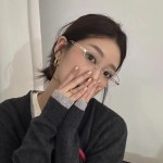 韩版金属金丝边眼镜椭圆半框高智感平光镜时髦防蓝光素颜镜框