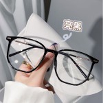 新款素颜大框眼镜女防蓝光平光镜男圆脸显瘦