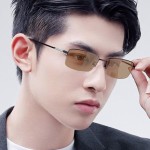 商务感光变色近视眼镜男士半框超轻可配度数防紫外线防护眼睛框潮