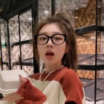 新款高级感美式复古眼镜高清防蓝光女士平光镜韩版