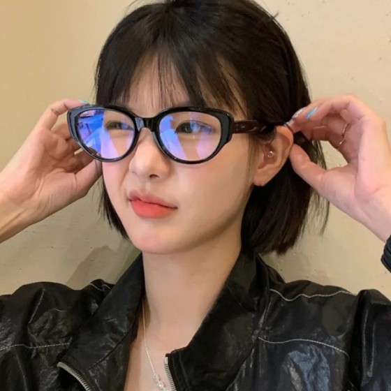 新款高级感美式复古眼镜高清防蓝光女士平光镜韩版
