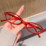新款Y2K二次元复古椭圆小框平光镜素颜显白凹造型
