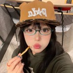 新款Y2K二次元复古椭圆小框平光镜素颜显白凹造型