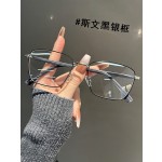 金丝大框高智感眼镜高颜值素颜光感显瘦眼镜框防蓝光光学镜架