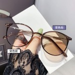 欧美ins风感光变色眼镜女款平光镜抖音直播爆款