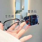2026年痞帅变色眼镜男高清防蓝光潮流方框斯文平光镜