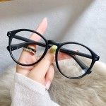 新款圆形防蓝光眼镜框网红韩版复古平光镜男女同款成品镜