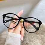 新款圆形防蓝光眼镜框网红韩版复古平光镜男女同款成品镜
