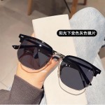 韩版半框变色眼镜女网红同款时尚百搭素颜眼镜防蓝光复古