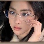 ins复古猫眼镜时尚显年轻平光镜女防蓝光素颜眼镜框