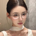金丝镜女小框复古方框 金边眼镜框窄男斯文败类眼镜框
