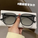 防蓝光眼镜批发黑框素颜神器A感光变色眼鏡平光眼睛框架男款