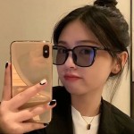 防蓝光眼镜批发黑框素颜神器A感光变色眼鏡平光眼睛框架男款