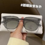 防蓝光眼镜批发黑框素颜神器A感光变色眼鏡平光眼睛框架男款