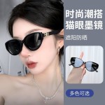 复古猫眼墨镜女款可配度数近视镜高级感防紫外线显瘦防晒太阳眼镜