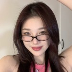 新款素颜辣妹Y2K小框复古椭圆渐变眼镜框红色平光镜凹造型摆拍女