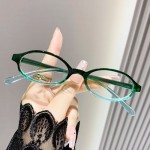 新款素颜辣妹Y2K小框复古椭圆渐变眼镜框红色平光镜凹造型摆拍女