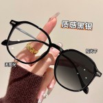 超轻方形大框变色近视眼镜框架男女款可配度数素颜外出防蓝光包邮