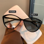 猫眼镜框变色眼镜女高颜值超轻素颜防蓝光网红感拍照平光镜潮