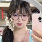 新款超轻素颜茶色框眼镜男女同款潮流蓝光显瘦护目韩系平光镜
