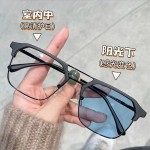 男款防蓝光平光镜欧美ins风眼镜斯文败类感光变色眼镜框