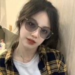 2025新款感光变色防蓝光平光镜女款大框显瘦变色眼镜