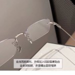 感光变色眼镜网红无边框素颜韩系ins风近视女防蓝光纯欲可配度数