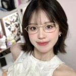 韩系小框银丝眼镜高级感书呆子素颜椭圆眼睛架包邮N