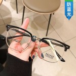 时尚百搭纯欲氛围感半框镜女复古斯文眉线眼镜男