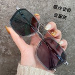 变色眼镜男大框平光防蓝光紫外线墨镜开车太阳镜女