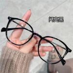 日系小框眼镜框女黑框超轻椭圆小脸复古茶色眼睛架