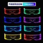 亚马逊赛博朋克科技LED发光眼镜音乐节眼镜酒吧蹦迪派对发光眼镜 （含认证）
