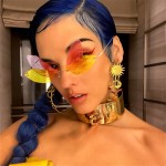 蜻蜓太阳镜女设计感时尚翅膀墨镜女潮双镜片派对舞会太阳眼镜无框