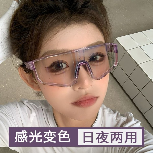 网红时尚骑行眼镜日夜两用户外变色太阳镜运动跑步护目公路车墨镜