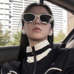高级感女款太阳镜 防紫外线ins潮流时髦旅游沙滩墨镜新款百搭墨镜