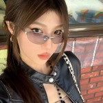 欧美时尚美式复古墨镜防紫外线辣妹街拍太阳镜跨境现货金属太阳镜