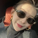 爆款猫眼金属墨镜女洋气太阳镜网红同款椭圆宽边防紫外线太阳眼镜