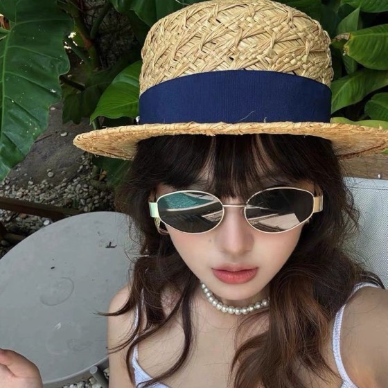 爆款猫眼金属墨镜女洋气太阳镜网红同款椭圆宽边防紫外线太阳眼镜