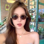 爆款猫眼金属墨镜女洋气太阳镜网红同款椭圆宽边防紫外线太阳眼镜