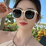 情侣同款米白框太阳镜韩版高级大框显瘦墨镜女开车防晒遮阳太阳镜