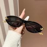 新款猫眼复古女士太阳眼镜欧美跨境个性绳结时尚户外小框外贸墨镜