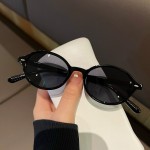 新款复古椭圆小框玳瑁ins眼镜女 网红旅行拍照镜框防紫外线太阳镜