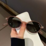 新款复古椭圆小框玳瑁ins眼镜女 网红旅行拍照镜框防紫外线太阳镜