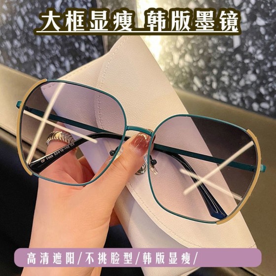 2026新款潮牌太阳镜女大脸显小显白时尚方框夏季防晒遮阳户外墨镜
