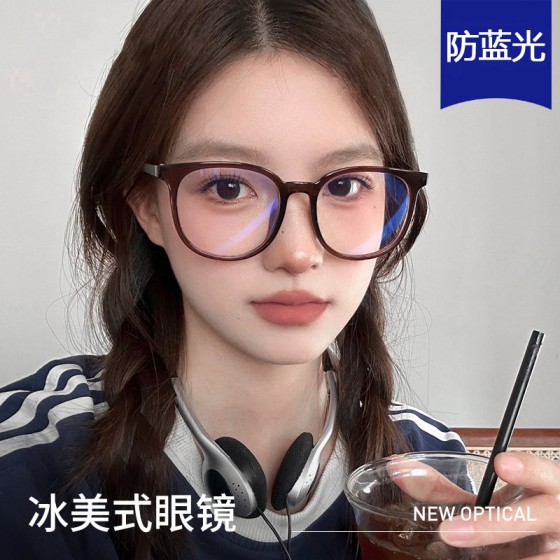 韩系超轻防蓝光眼镜框男女款大框眼镜大脸显瘦抖音直播
