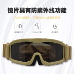 新款跨境战术风镜抗冲击沙漠CS护目镜特种兵防护镜户外装备