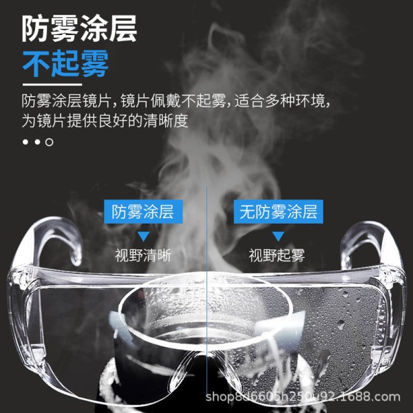 高清防雾护目镜打磨防尘防风沙飞溅粉尘切割防护实验室劳保护目镜