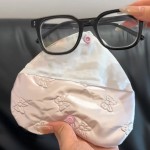 韩系ins风眼镜袋粉色蝴蝶结搭扣布艺眼镜收纳袋少女心防水墨镜盒