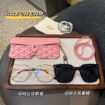 时尚印花墨镜眼镜包收纳袋挂脖挂包通用便携眼镜盒近视眼镜保护套